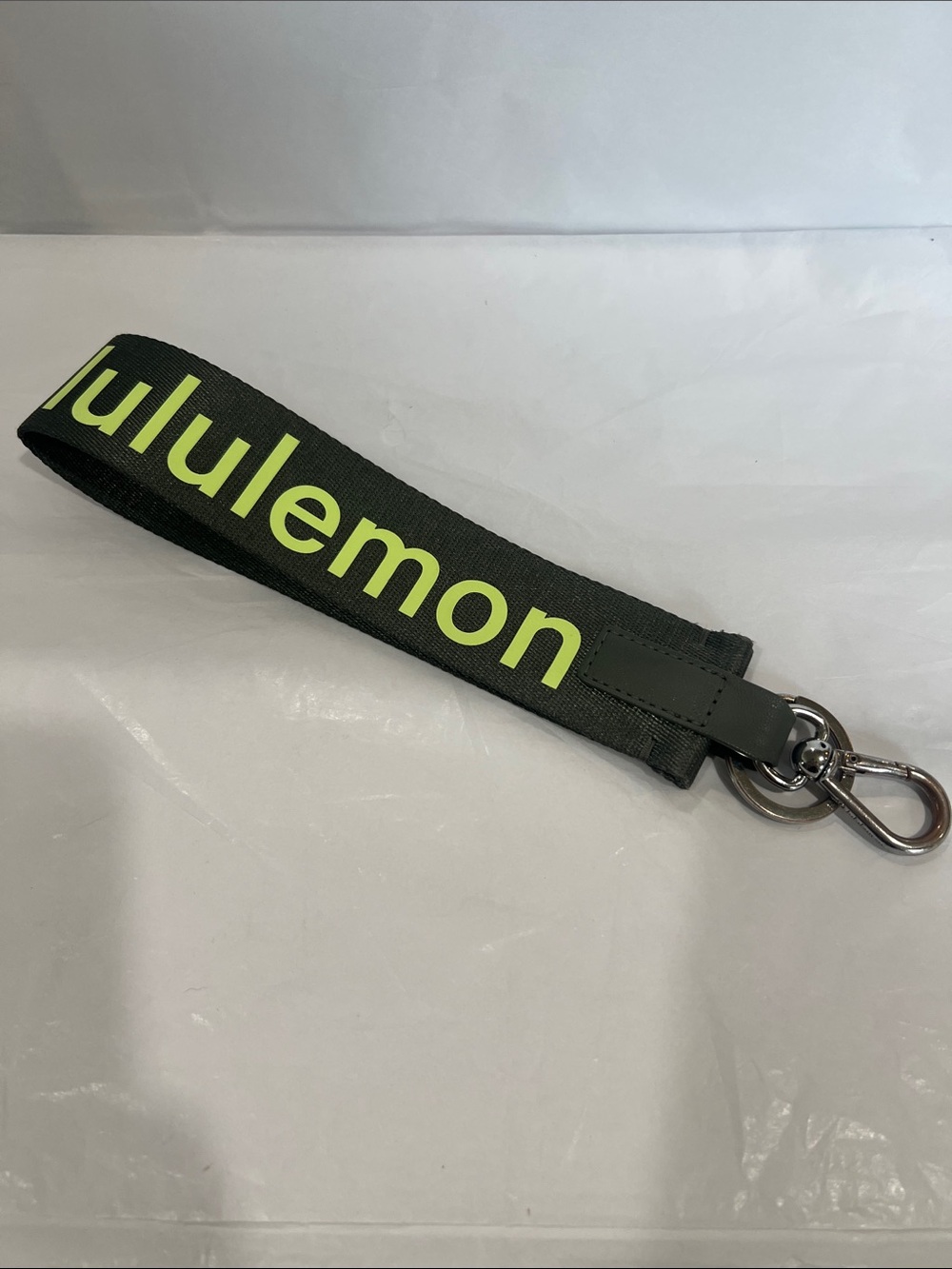 lululemon athletica Black & Neon Green Key Strap Lanyard